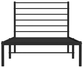 Estrutura de cama com cabeceira 90x190 cm metal preto
