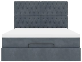Estrutura cama otomana com colchões 140x190cm cinzento escuro
