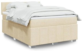 Cama com molas/colchão 140x200 cm tecido cor creme