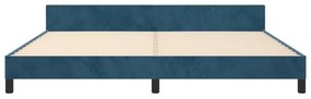 Estrutura de cama sem colchão 200x200 cm veludo azul-escuro