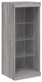 Aparador com luzes LED 41x37x100 cm cinzento sonoma