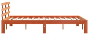 Cama sem colchão 120x200 cm madeira pinho maciça castanho-mel