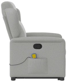Poltrona elevatória de massagens tecido cinzento-nublado