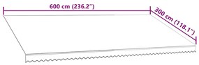 Lona para toldo laranja e castanho 600x300 cm