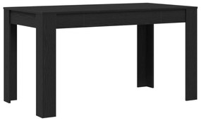 Mesa de Jantar vidaXL Preta de Carvalho 140x74,5x76 cm em Madeira Reco