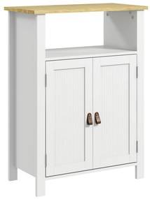 kleankin Armário Casa de Banho com Prateleiras Ajustáveis Móvel Auxiliar Casa de Banho Moderno 60x30x80,5 cm Branco | Aosom Portugal