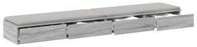 Gavetas de Cama vidaXL Cinza Sonoma 200x36,5x16,5 cm Madeira Engineere