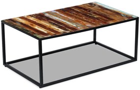 Mesa de centro 100x60x40 cm madeira recuperada maciça