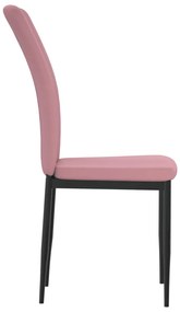 Cadeiras de jantar 2 pcs veludo rosa