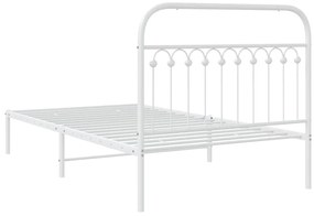 Estrutura de cama em metal com cabeceira 107x203 cm branco