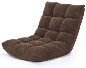 Sofá Dobrável Encosto Ajustável 14 Posições Cadeira para Quarto Sala 105 x 56 x 15 cm Castanho