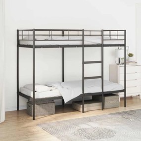 Beliche sem colchão 75x190 cm aço preto