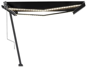 Toldo automático com LED e sensor de vento 450x300 cm antracite