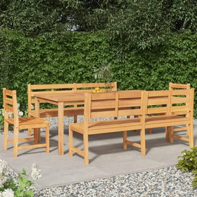 vidaXL 5 pcs conjunto de jantar p/ jardim madeira de teca maciça