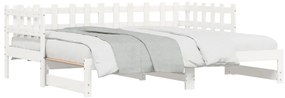Estrutura sofá-cama de puxar 2x(90x190) cm pinho maciço branco