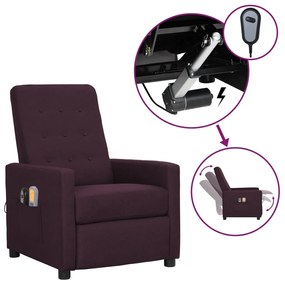 vidaXL Poltrona de massagens elétrica tecido roxo