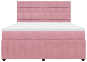 Cama com molas/colchão 180x200 cm veludo rosa