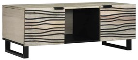 vidaXL Mesa de centro com prateleira com armazenamento com porta Branco, Preto 100 x 50 x 40 cm