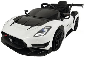Carro elétrico para crianças Maserati GT2 12V 2.4G, Rodas Borracha, Assento imitação pele Branco