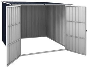 Abrigo de Jardim - 195x198x159 cm - Aço Galvanizado - Cinzento Escuro