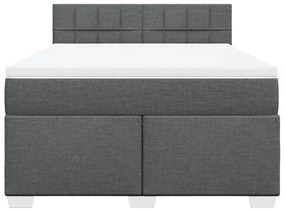 Cama com molas/colchão 140x200 cm tecido cinzento-escuro