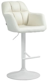 Banco de bar Natoma em tecido com estrutura branca 97-118 x 57 x 59 cm Creme