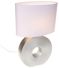 Landelijke tafellamp wit met staal - Ollo Rústico