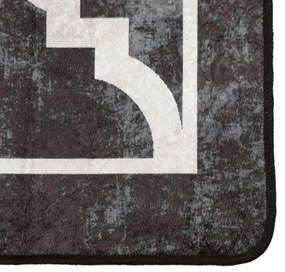 Tapete lavável antiderrapante 120x180 cm preto e branco