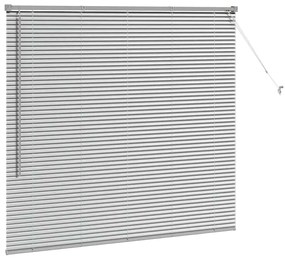 Persiana de Janela com cortinas Manual Prata 80 x 130 cm Alumínio