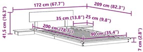 Estrado de Cama com Mesas de Cabeceira Brancas 90x200cm Madeira Maciça