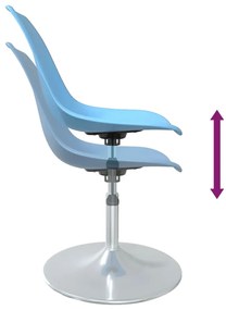 Cadeiras de jantar giratórias 4 pcs PP azul