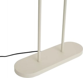 Candeeiro de pé bege com abajur oval verde e interior dourado 50cm - Thijmen