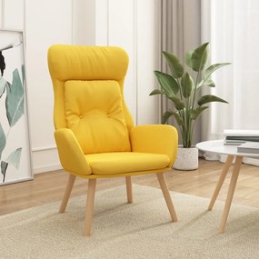341297 vidaXL Cadeira de descanso tecido amarelo mostarda