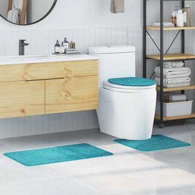 Conjunto de Tapetes de Banho 3 Peças VidaXL Turquesa Polipropileno Antiderrapante