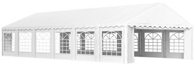 Tenda para Eventos 12x6m Tenda de Jardim com 12 Paredes Laterais Amovíveis e 12 Janelas Impermeável Proteção UV  30+ Branco