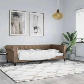 Sofá-cama 80x200 cm couro artificial cor cappuccino