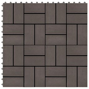 45033 vidaXL Ladrilhos de pavimento 11 pcs WPC 1m² 30x30 cm castanho escuro