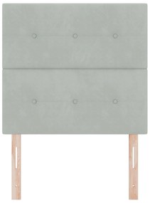 Cabeceira vidaXL Botões Estofada Cinza Claro 90 cm Veludo