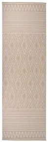 Tapete de tecido plano para exterior 80x250 cm riscas castanhas