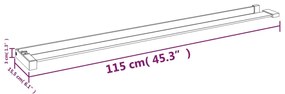 Prateleira duche p/ divisória chuveiro 115 cm alumínio cromado