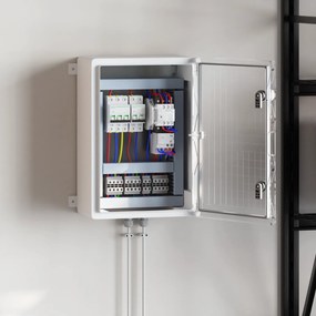 vidaXL Armário de Controle IP65 Impermeável Cinza 35x19,5x50 cm Plástico ABS