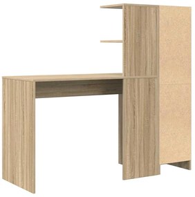 Mesa com Armazenamento em Madeira de Carvalho Sonoma