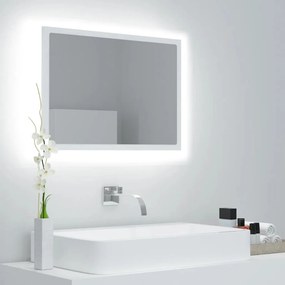 Espelho de casa de banho com LED 60x8,5x37cm acrílico branco