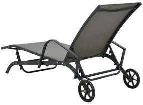 Espreguiçadeiras com mesa 2 pcs textilene e aço