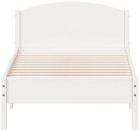 Cama sem colchão 90x200 cm madeira de pinho maciça branco