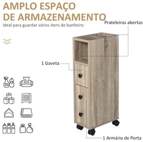 Móvel de Apoio Rest para Casa de Banho - Carvalho - Design Minimalista