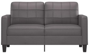 Sofá de 2 lugares 140 cm couro artificial cinza
