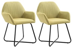 vidaXL Cadeiras de jantar 2 pcs tecido verde