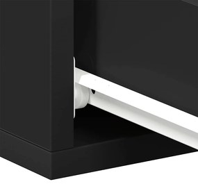 Mesa de cabeceira suspensa 2 pcs derivados de madeira preto
