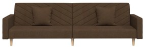 Sofá-cama 2 lugares com duas almofadas tecido castanho